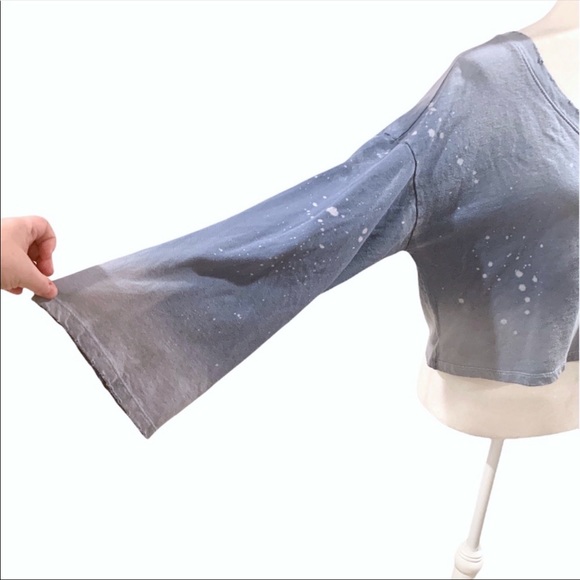 Joe's Jeans Blue Cropped Bell Sleeve Sweatshirt - Picture 7 of 7